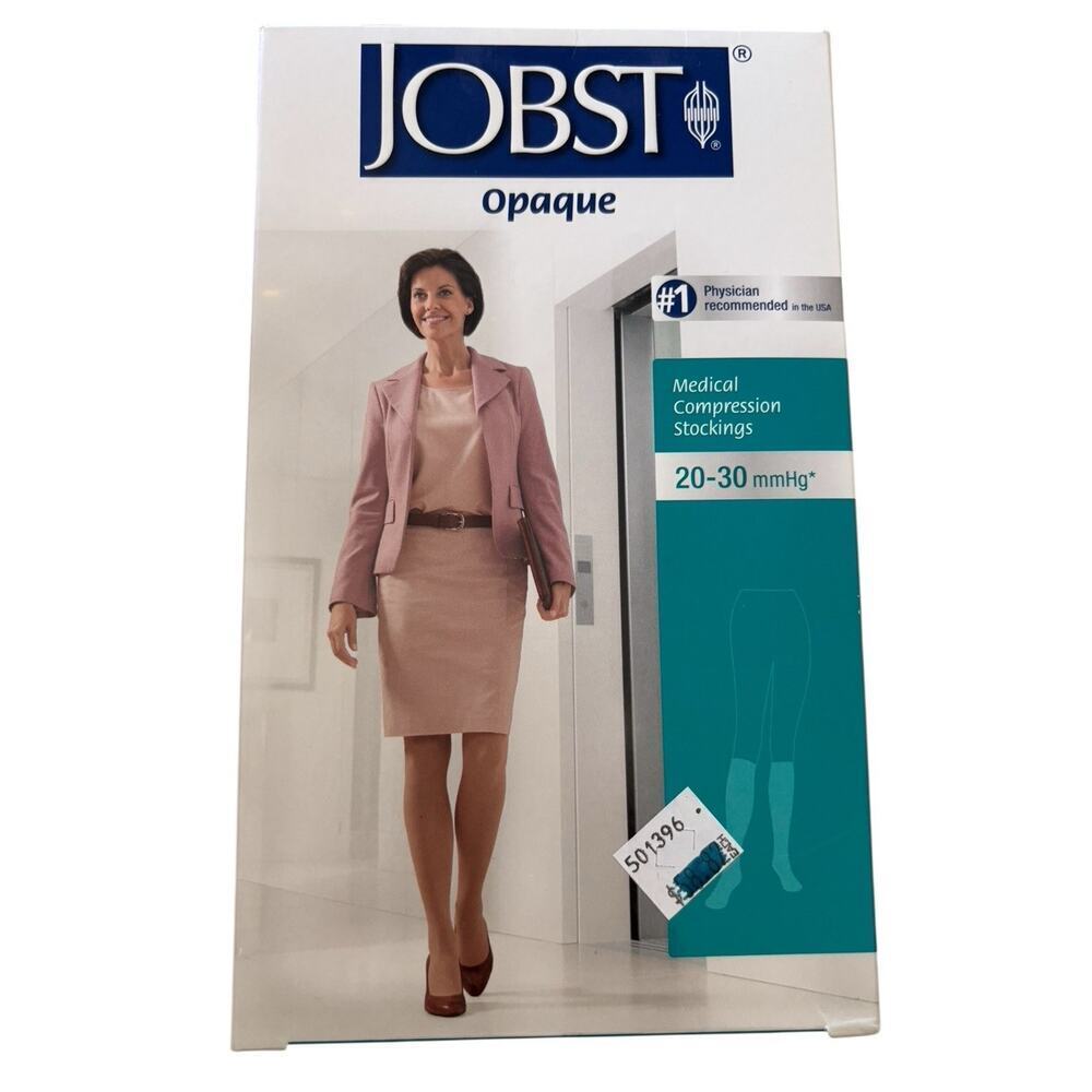 Jobst Womens Compression Opaque Knee High Stockings 20-30 mmhg Open Toe Supports